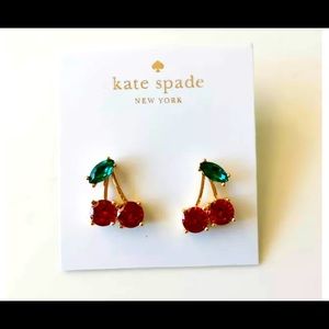 New Kate Spade CZ Cherry Stud Earrings Gift Fashion Women Party Holiday Jewelry